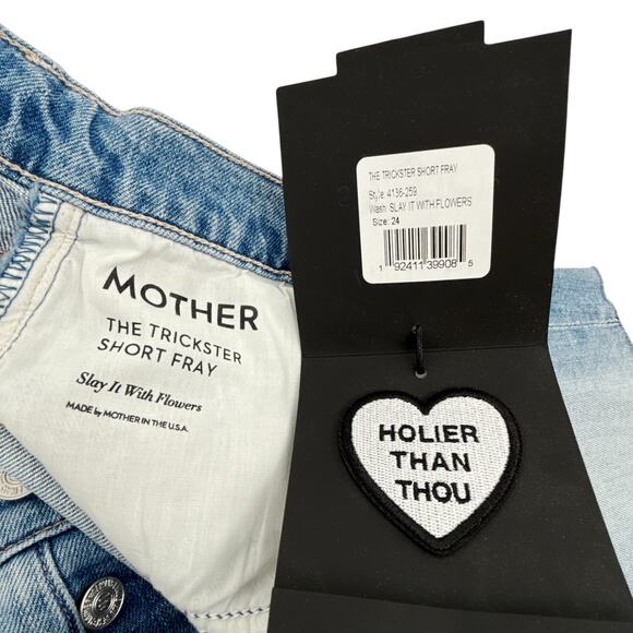 MOTHER Trickster Short Fray Shorts in Slay It With Flowers 24|XS - Picture 7 of 12